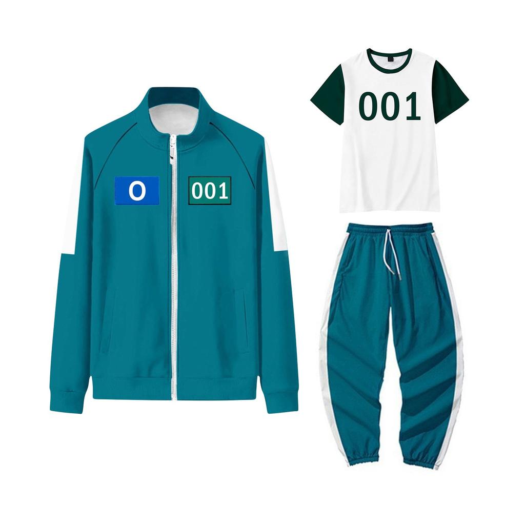 Child Zipper Sweatshirt Hoodie Sports Casual Sweatshirt And Trousers And Short Sleeve Shirts Set
