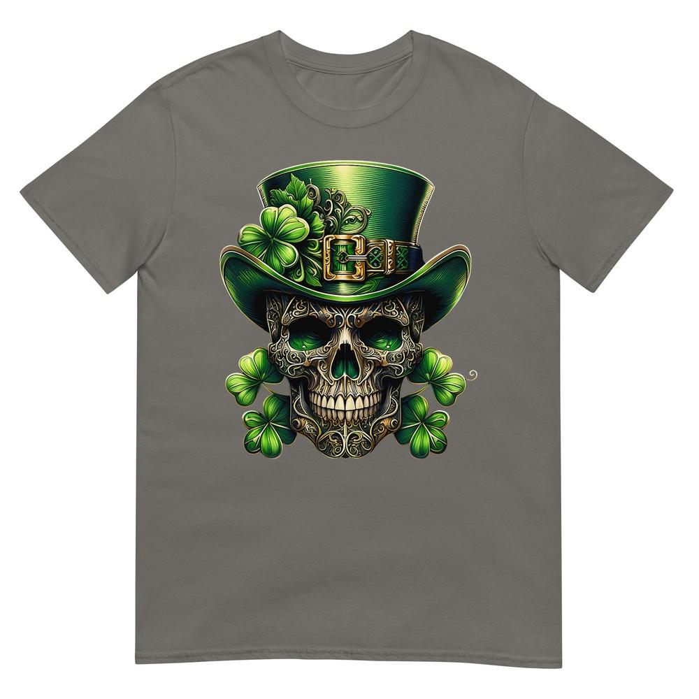 Sugar Skull St Patrick Day Of The Dead Lucky Shamrock Tshirt
