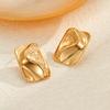 GEMCHIC Women's Geometric Square Gold Earrings Vintage Stainless Steel Studs 18K Plated Fashion Jewelry