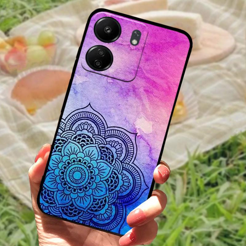 Для Redmi 13C 4G Чехол ТПУ Силикон Мягкая Защитная Задняя Крышка Телефона Для Xiaomi Poco C65 Модный Принт Ударопрочный Бампер Чехлы