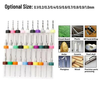 10 шт. сверл для печатных плат, твердосплавные гравировальные фрезы, вращающиеся фрезы с ЧПУ, концевая фреза 0,1-1 мм