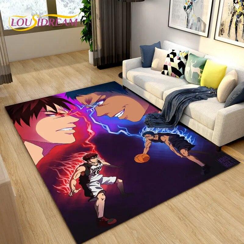 Баскетбольный коврик Куроко с героями мультфильмов, ковер для гостиной, спальни, дивана, коврик для украшения, детский нескользящий напольный коврик