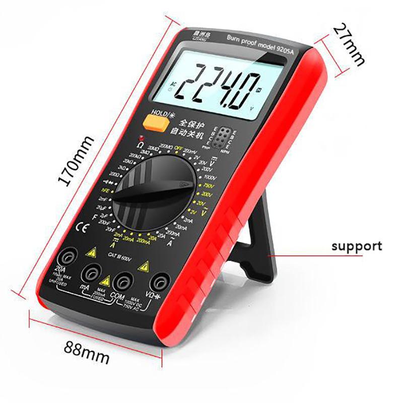 Dm9205A Высокоточный цифровой мультиметр AC/DC тестер транзисторов Электрический измеритель Ncv Профессиональный аналоговый мультиметр