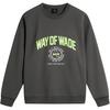 Li Ning Wade Series Letter Print Sports Casual Loose Sweatshirt Men sweatshirt Graphite-Grey AWDU277-8