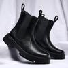 Handmade Men Ankle Boots Fashion Brand Italy Dress Chelsea Boots Classic Casual Leather Office Shoes Slip On Warm Busines Flats
