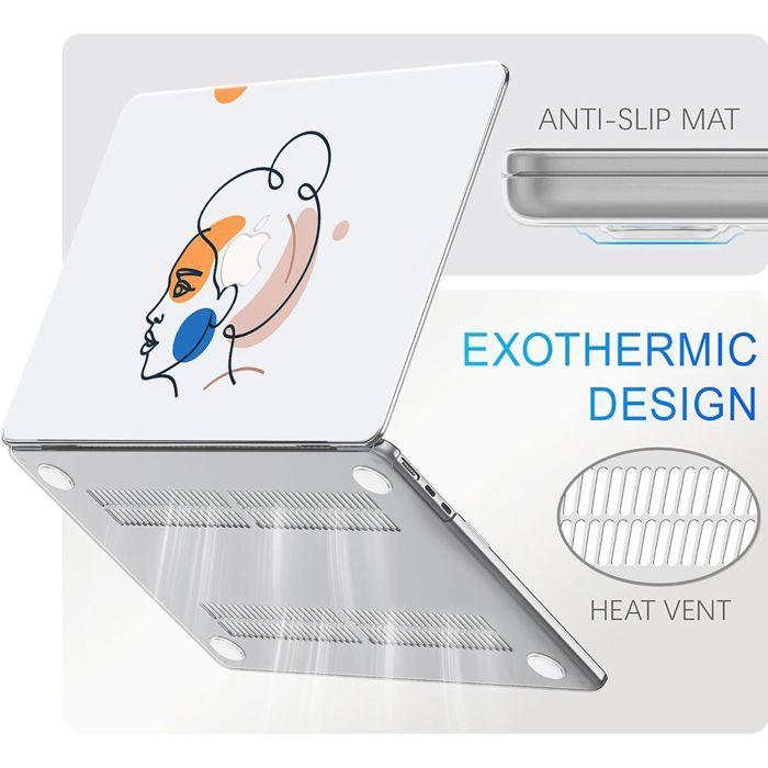 Coque de protection - Booling - pour MacBook Pro 16 Pouces - Rigide - Motif Fille - Chic - Blanc