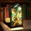 Gothic Book Nook Suncatcher Stained Glass Candle Holder Window Bookshelf Insert Diorama for Library Decor Bookish Gifts for Readers Book Lovers
