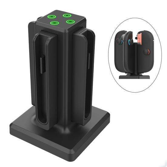 Зарядная док-станция для Nintendo Switch 2 Joy-Con 4-в-1 Зарядная база для игрового контроллера 4-портовое магнитное зарядное устройство для геймпада Зарядная станция со светодиодным индикатором