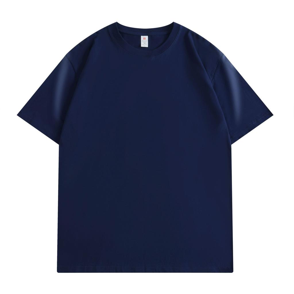 Unisex Crew Neck Short Sleeve Loose Fit Casual Top Solid Color Basic Tee American Fashion T-Shirt