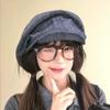 Cloud Octagonal Cap Japanese Pleated Painter Hat Casual Denim Beret  Girl