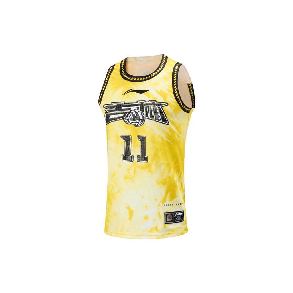 Li Ning Серия CBA Профессиональная баскетбольная майка с логотипом, быстросохнущая, охлаждающая, баскетбольная майка, версия для фанатов, мужская майка, ярко-желтая AAYTA37-1