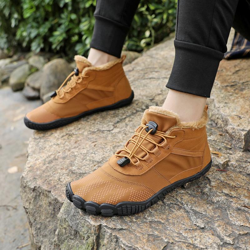 Мужские зимние ботинки Plus Velvet Snow Boots Casual PU Canvas Теплые уличные хлопковые ботинки Large Middle Top Толстые нескользящие походные ботинки