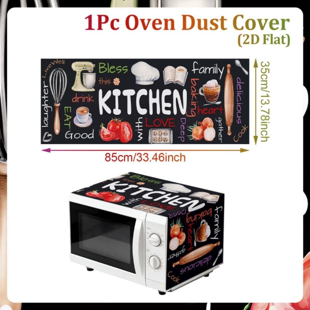 Printed Microwave Oven Dust Cover Floral Dust Protector Mat Microwave Cover Kitchen Appliance