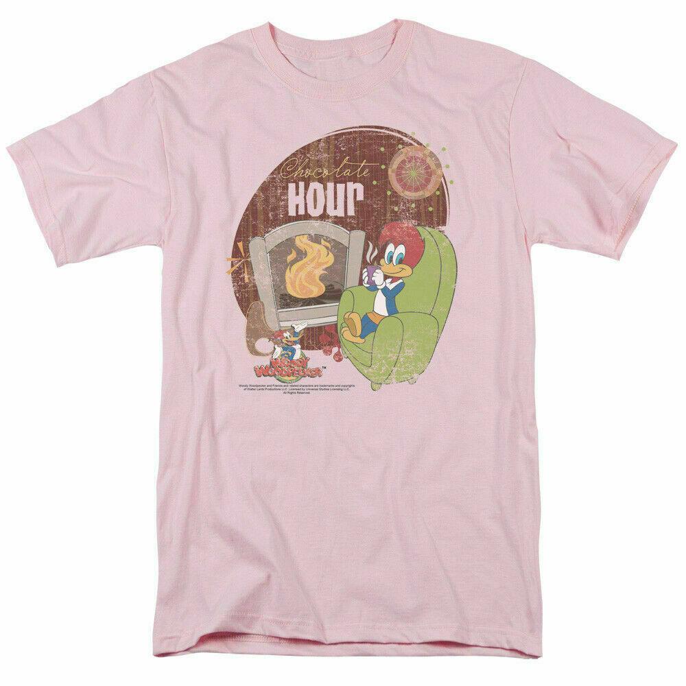 26 Woody Woodpecker Chocolate Hour T Shirt Mens Licensed Cartoon Merch Light Pink Unisex T-Shirt