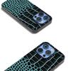 ABEEL For iPhone 16 Pro Max Case Genuine Cow Leather Back Phone Cover Crocodile Texture