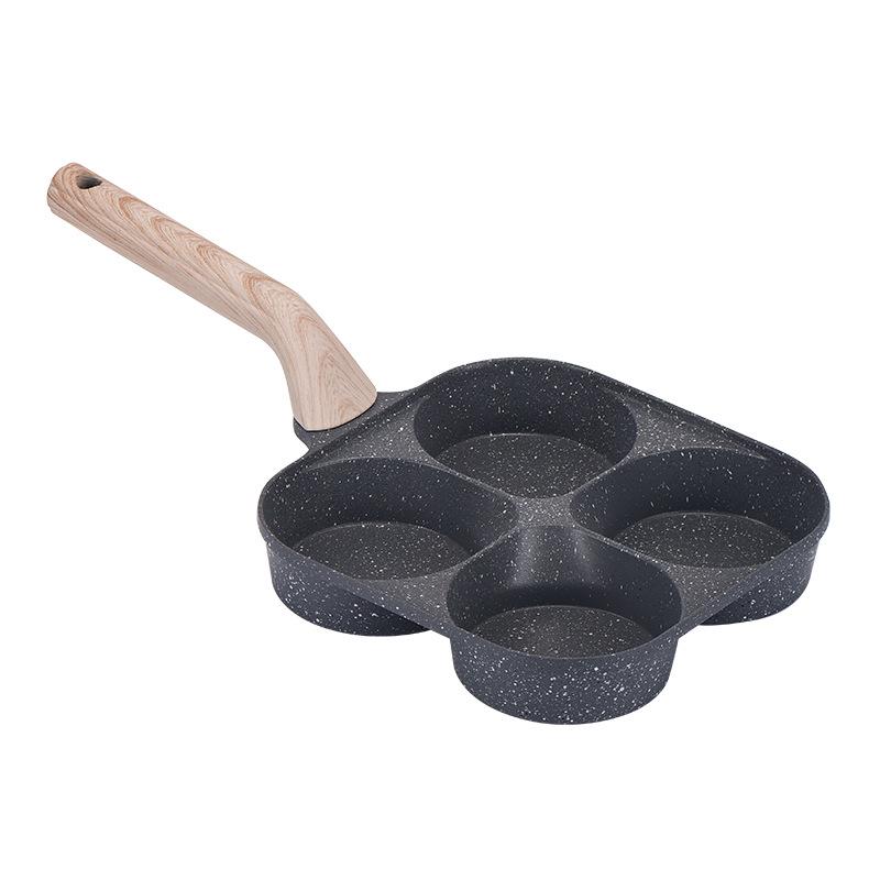 Non-Stick 4-Hole Breakfast Frying Pan for Eggs, Burgers, and Pancakes
