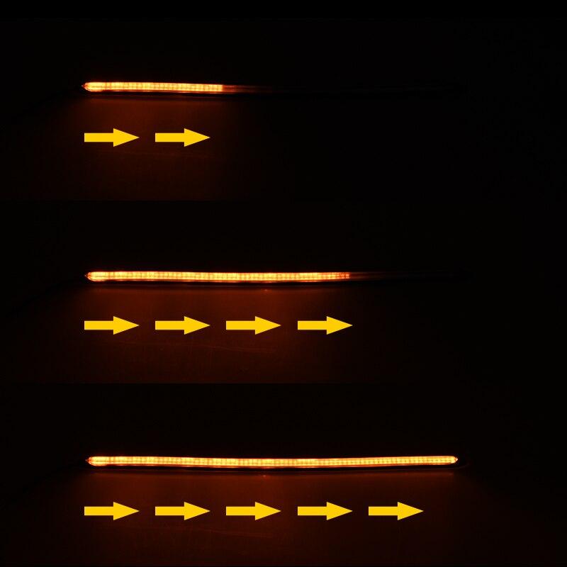 2x Автомобильные светодиодные дневные ходовые огни DRL Flow Yellow Turn Signal White Водонепроницаемые полосы фар последовательного света Универсальные