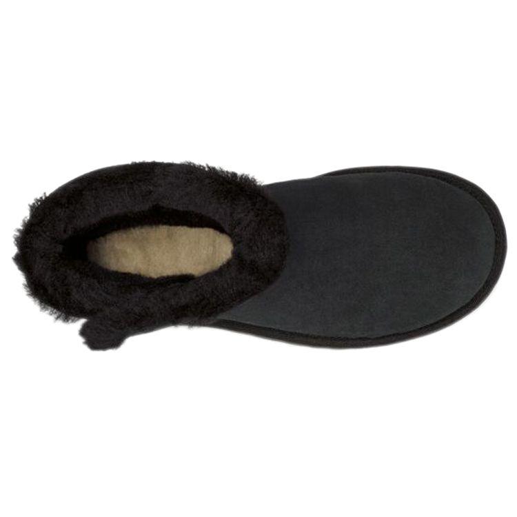 UGG Bailey Snaps Warm Durable Shock Absorbing Non-Slip Simple Comfortable Plush Mid-Calf Snow Boots Women Boots Black 1127151-BLK