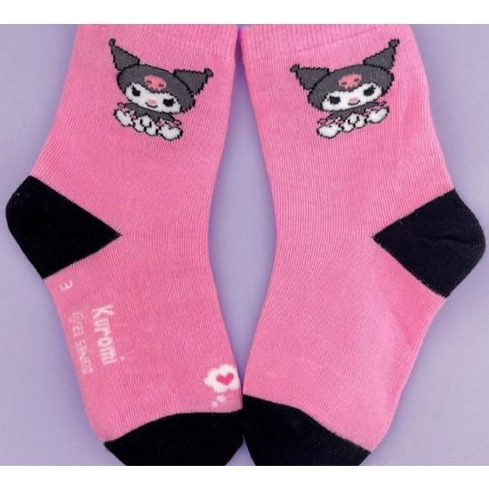 Sanrio Children's Kuromi Medium Socks SAN-04 5-Piece Set, a Popular Character In Korea