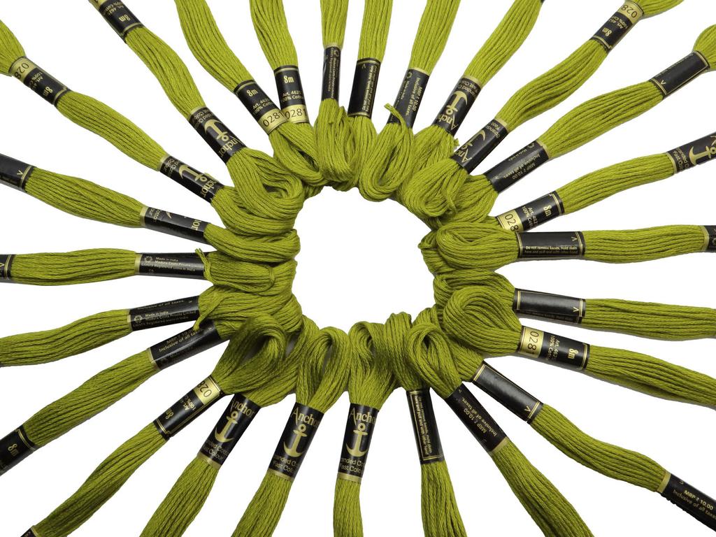 IBA Indianbeautifulart Набор из 25 предметов Якорь Вязание Тусклый Оливково-Зеленый Хлопчатобумажная пряжа Вышивка