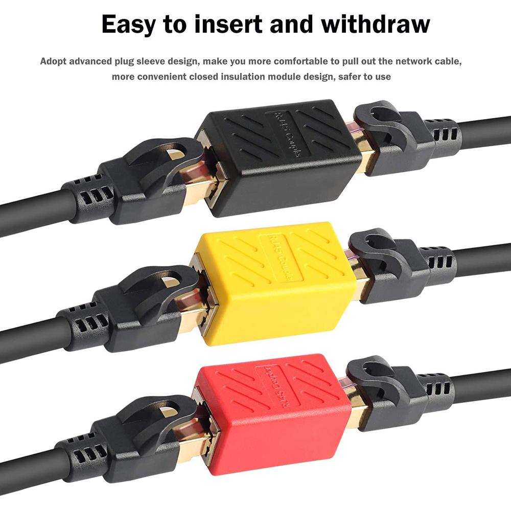 Adapter Plug And Play Cat7/Cat6/Cat5e RJ45 Coupler Ethernet Cable Extender 8P8C LAN Connector