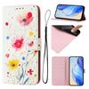 Кожаный чехол-книжка для iPhone 6 6S 7 8 Plus X XS XR XS Max с рисунком «Цветок и бабочка» Расписной кошелек с ремешком Чехол