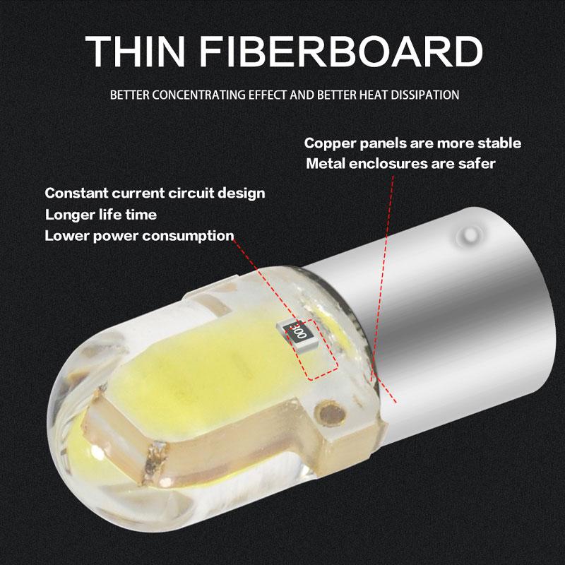 10 шт. Светодиодная лампа BA9S T4W H6W W5W LED COB 2SMD для салона автомобиля, плафона, чтения, боковой клиновидный, подсветки номера, сигнальная лампа 12В