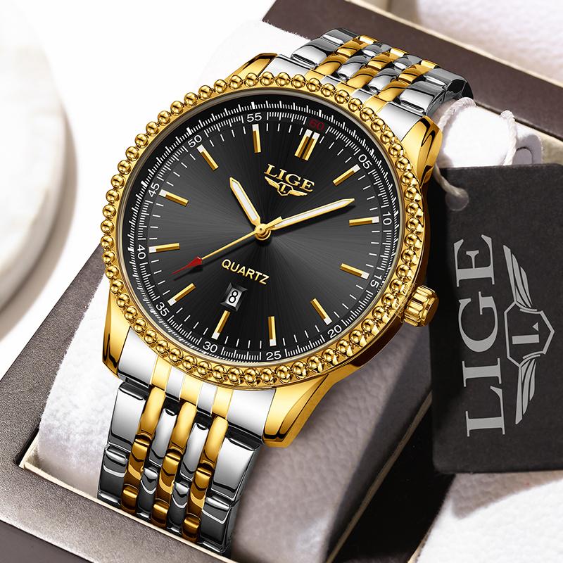 LIGE Fashion Quartz Man Watch Luxury Casual Sport Business Gentleman Waterproof Men's Watches Stainless Chronograph Reloj Hombre