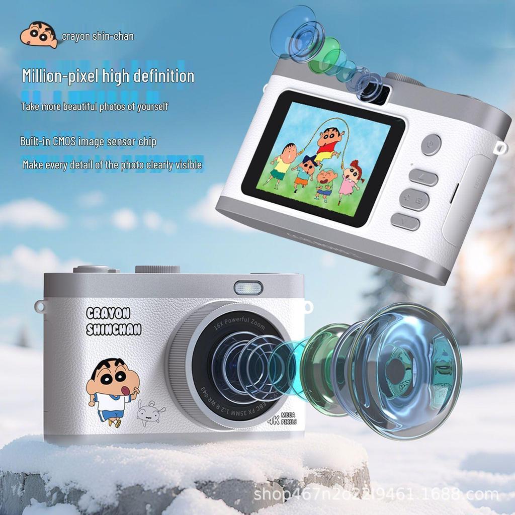 Цифровой компактный фотоаппарат Crayon Shin-chan с двумя камерами для путешествий и влогинга