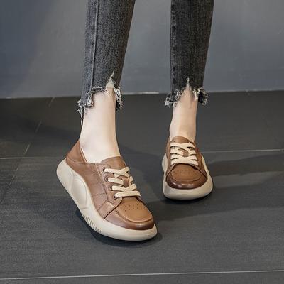 Туфли белые на толстой подошве в стиле ретро, повседневные туфли-одиночки