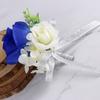 Simulation Flowers Wedding Wrist Corsages Flower Bride Bridesmaids Hand Flowers Women Blue Corsage Party Wedding Prom