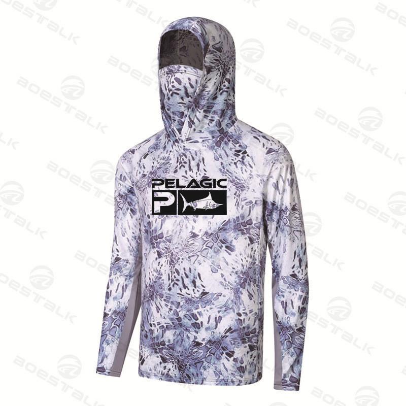 Pelagic Fishing Clothes Men's Outdoor Sportswear Hooded Sun-protection Shirt Quick-drying
