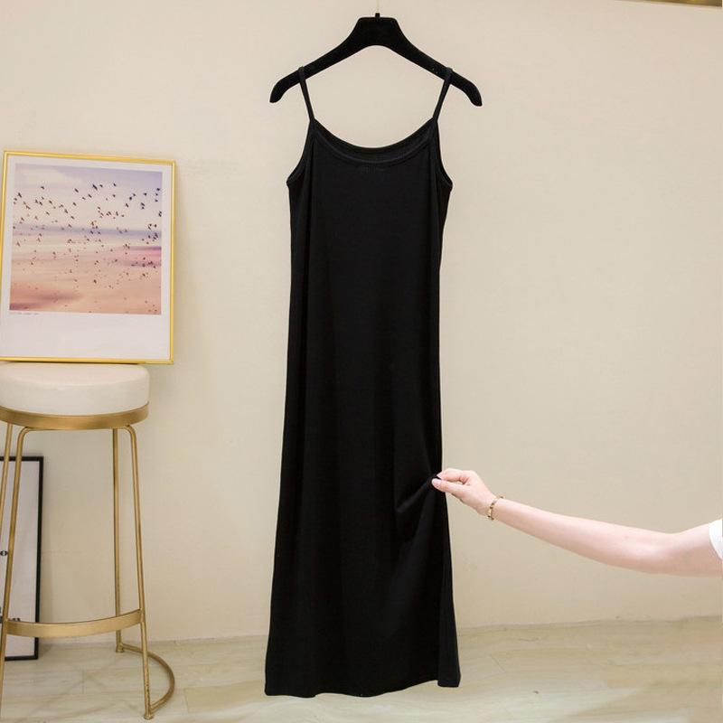 Высококачественное платье из хлопка с высокой эластичной нитью, женское летнее новое длинное платье с подкладкой снизу и жилетом