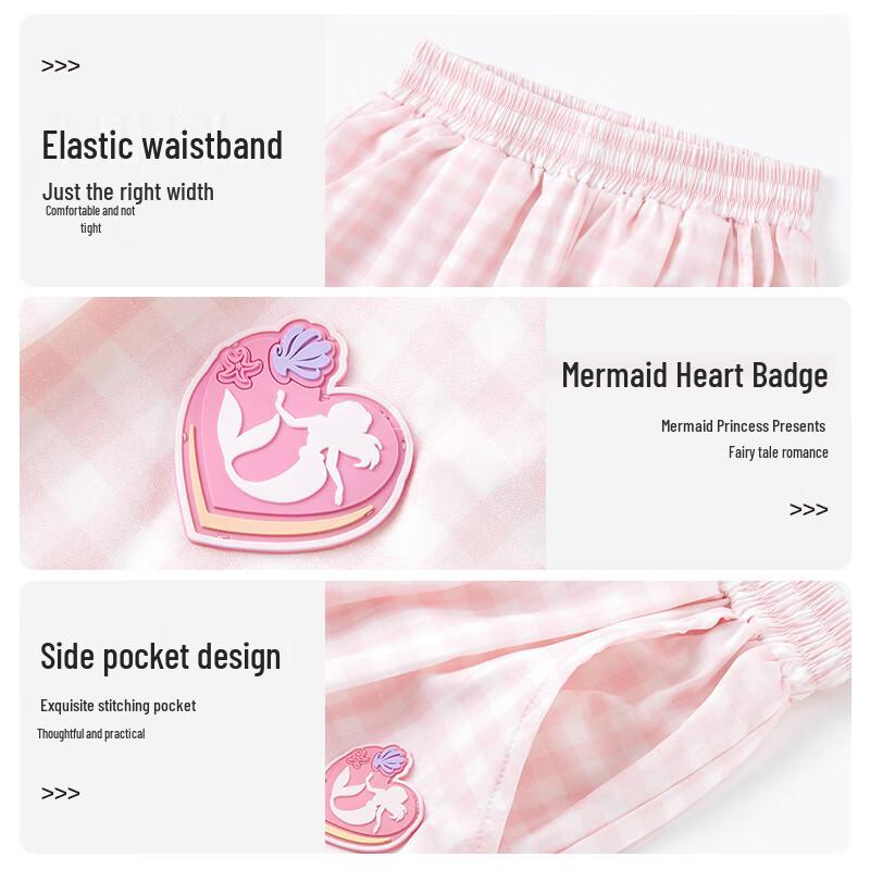 Disney Girls' 2025 Plaid Lightweight Summer Pants