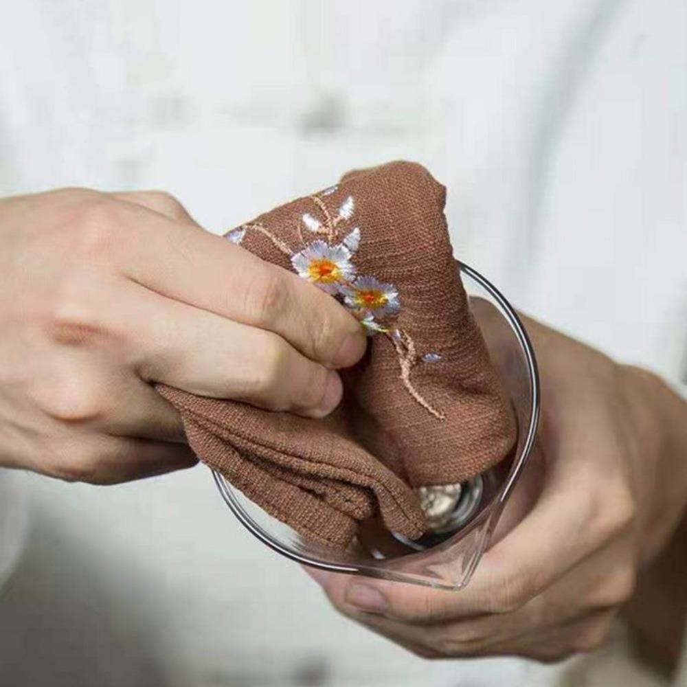 Вышивка Чайная ткань Легкие хлопковые и льняные кухонные полотенца Прочная тряпка для уборки