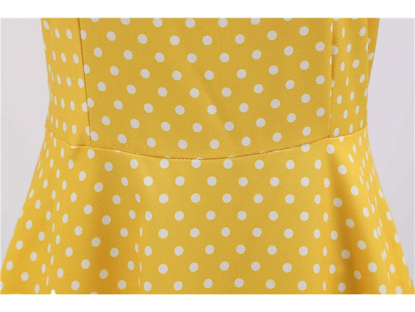 2021 New Casual Short-Sleeved Polka Dot Dress with Belt