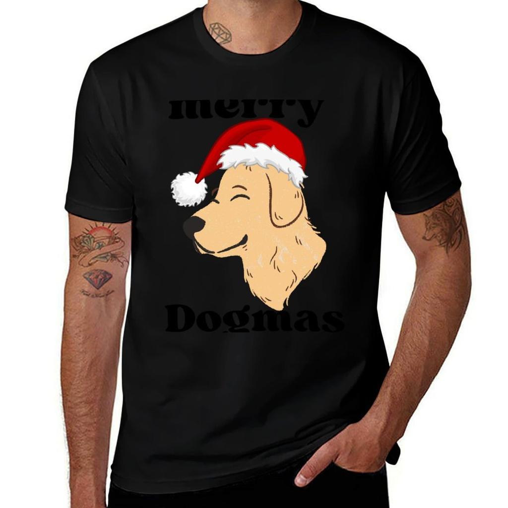 Merry Dogmas Dog Christmas Tshirt Nonshrink Basic Cotton Tshirt