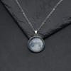 Сияющий искусственный лунный камень кулон ожерелье минималистский стиль цепочка на шею идеальное украшение для женщин повседневная одежда