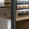 Industrial Style 5-Shelf Bookcase in Wood and Metal, 48x30x155cm, Rustic Brown