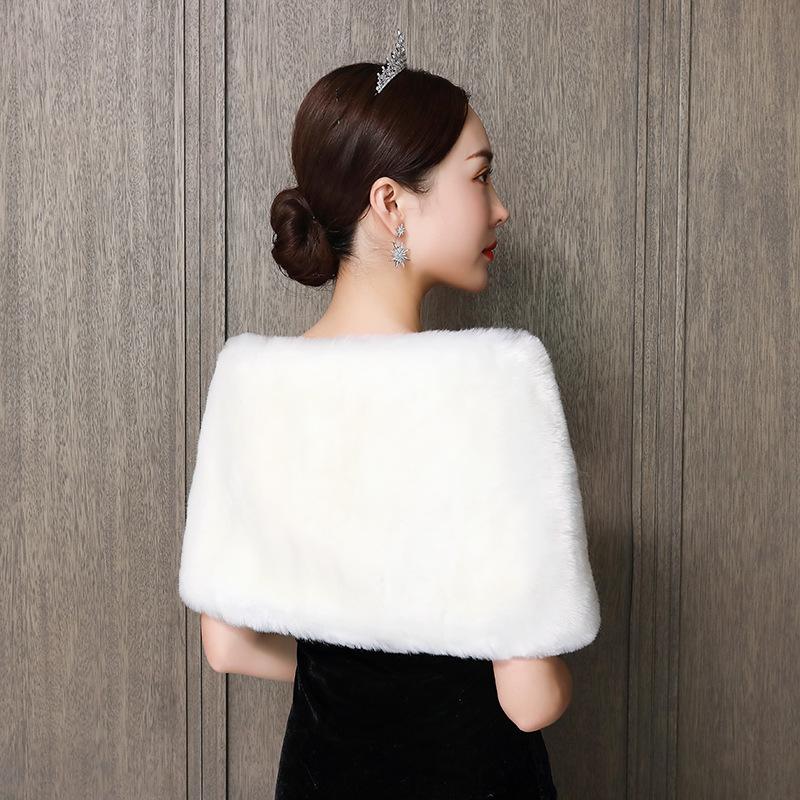 Elegant Warm Faux Fur Black Bolero Wedding Wrap Shawl Bridal Jacket Coat Accessories Wedding Jackets Wrap