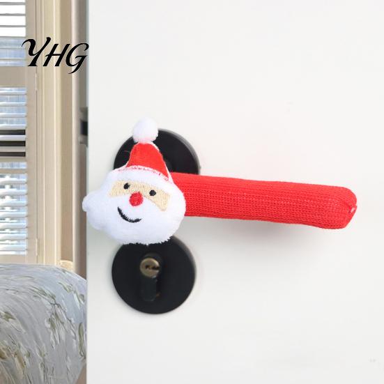Christmas Party Home Decor Knitted Doorknob Covers, Santa Reindeer Decor, Anti?Slip Protector Sleeves, Door Thermal Handle Covers for Winter Cushion