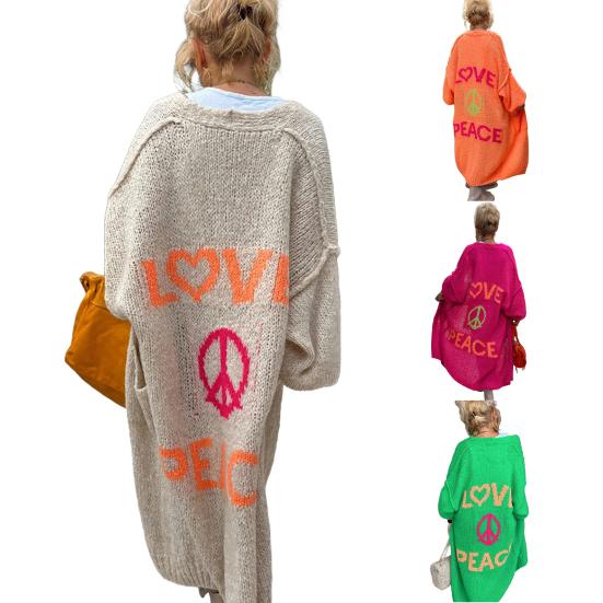 Women Sweater Jacket Lightweight Thermal Knit Cardigan Solid Color Long Sleeve Elegant Coat for Casual Daily Wear Work Shopping