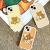 Мультяшный чехол для телефона с мишкой Рилаккума для iPhone 16 15 14 13 12 11 Pro Max Plus Ударопрочный кожаный чехол