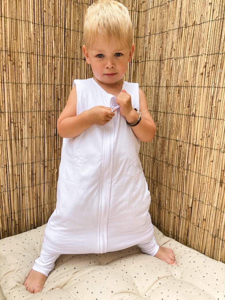 Легкий спальный мешок с ножками M (3-5 лет) серый