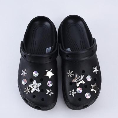 Подвеска для обуви Crocs DIY Designer Silver Star Стразы Украшения для обуви Аксессуары Подвески для Clogs Bogg Сумка Шлепанцы Sandalsv