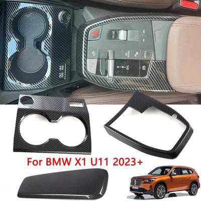 Для BMW X1 U11 2023 2024 ABS Carbon Fibre Look Центральная консоль Крышка Отделка Интерьер Декор Авто Аксессуары