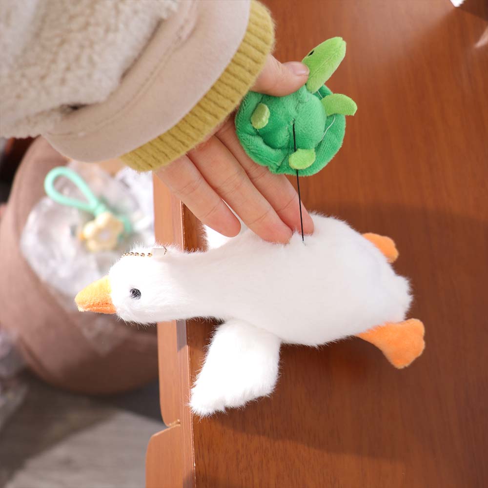 Can Pull Bees Duck Doll Pendant Crayfish Turtles Bees Plush Cartoon Duck Keychain Bag Hanging