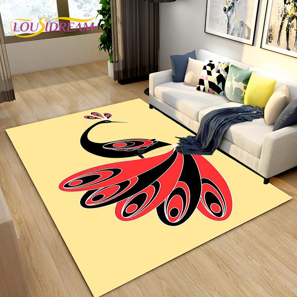 3D коврик с рисунком павлина, птицы, животного, ковер для гостиной, спальни, дивана, коврик для кухни, декор, детский нескользящий напольный коврик