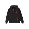 Li Ning Sports Lifestyle Series Pattern Embroidered Solid Color Hooded Pullover Sweatshirt Women Sweatshirt Black AWDS372-3