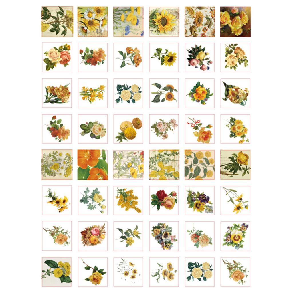 100 шт. Наклейки для украшения блокнота, Цветочные декоративные наклейки, Тематические наклейки для DIY, для дневника, планера